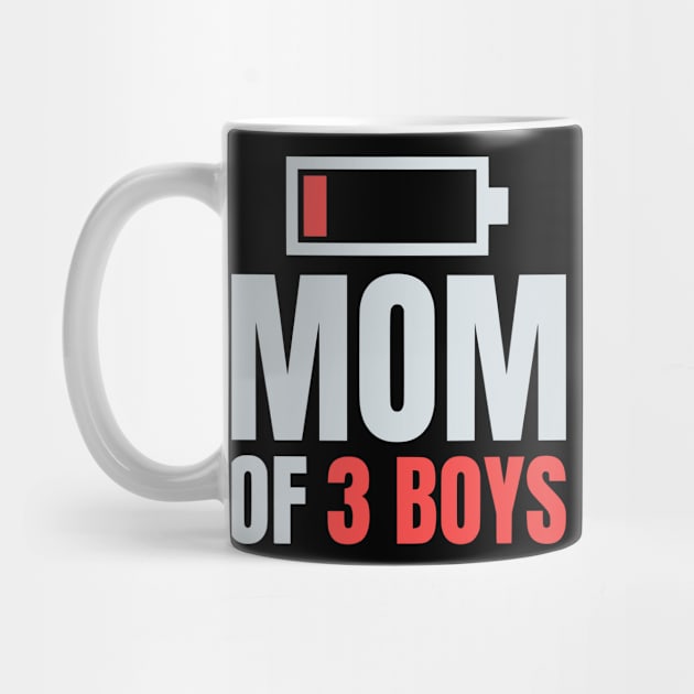Mom of 3 Boys Shirt Gift from Son Mothers Day Birthday Women by Shopinno Shirts